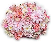 EXXCCDS 30pcs Bulk Artificial Pink Silk Flower Heads - Fake Roses for DIY Crafts, Wreaths, Weddings, Outdoor Garden Decor (3-12cm)