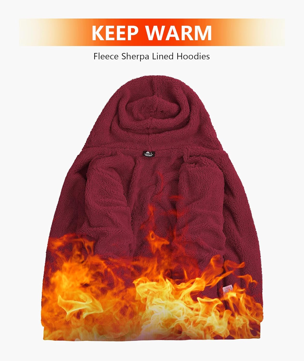 ZITY Men's Zip Up Hoodie Heavyweight Winter Sweatshirt Fleece Sherpa Lined Warm Jacket - Image 3