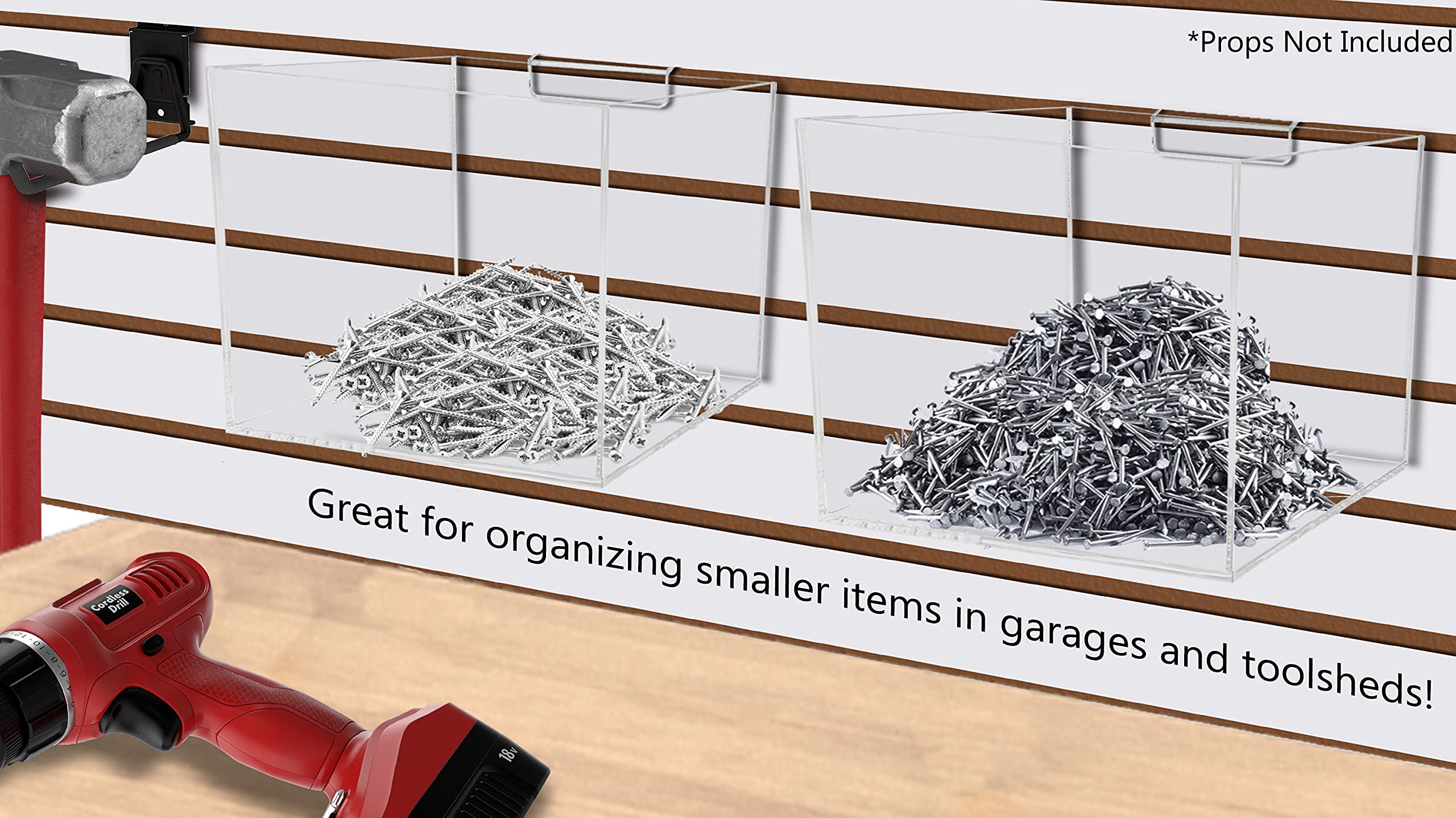 9 Inch Slatwall Retail Bin Merchandise Organizing Cube POP Display Box for Small Parts and Accessories by Marketing Holders