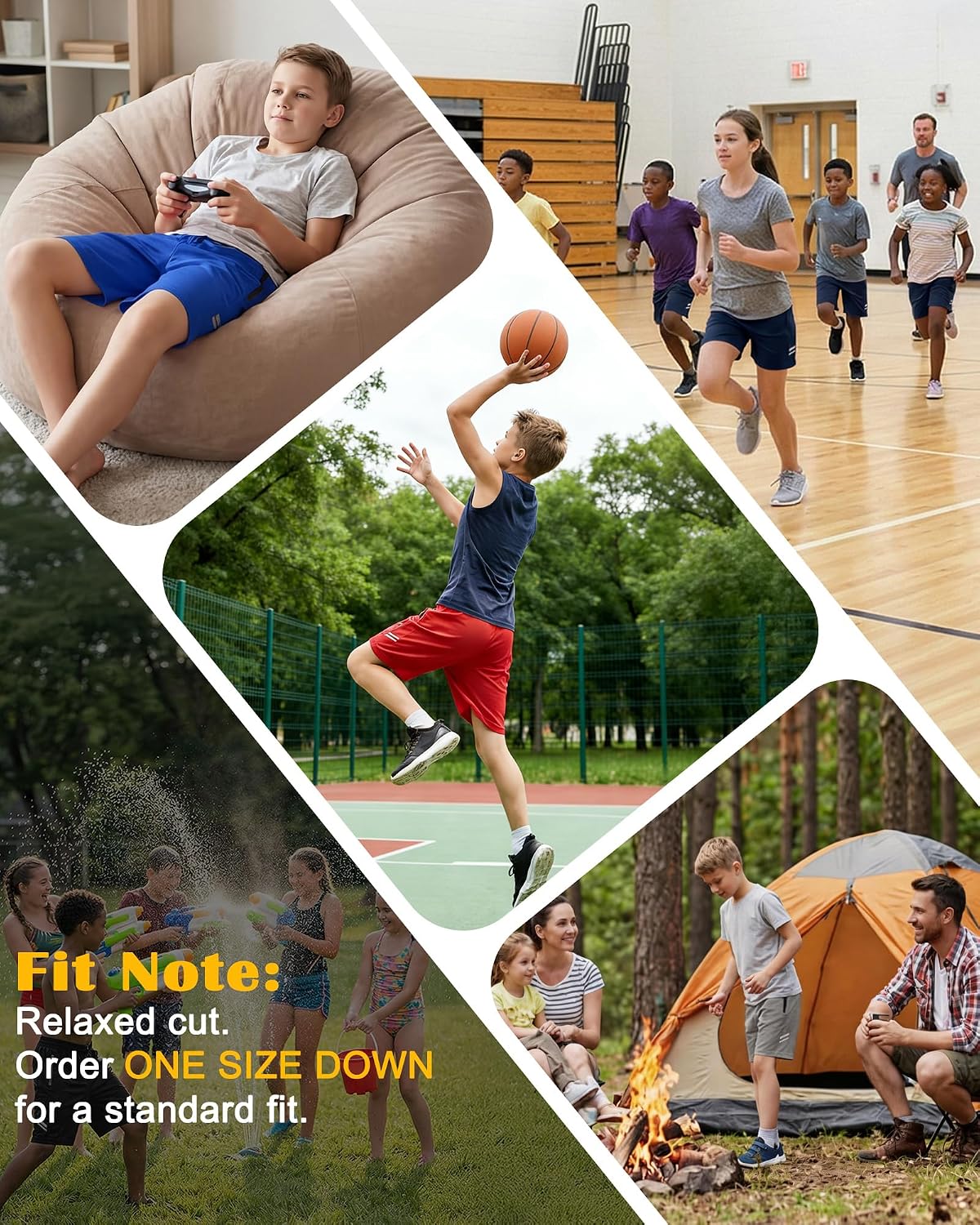 Bigant Boys Shorts Athletic Quick Dry Soccer Running Basketball Kids Youth Activewear with Zipper Pockets & Reflective Strips
