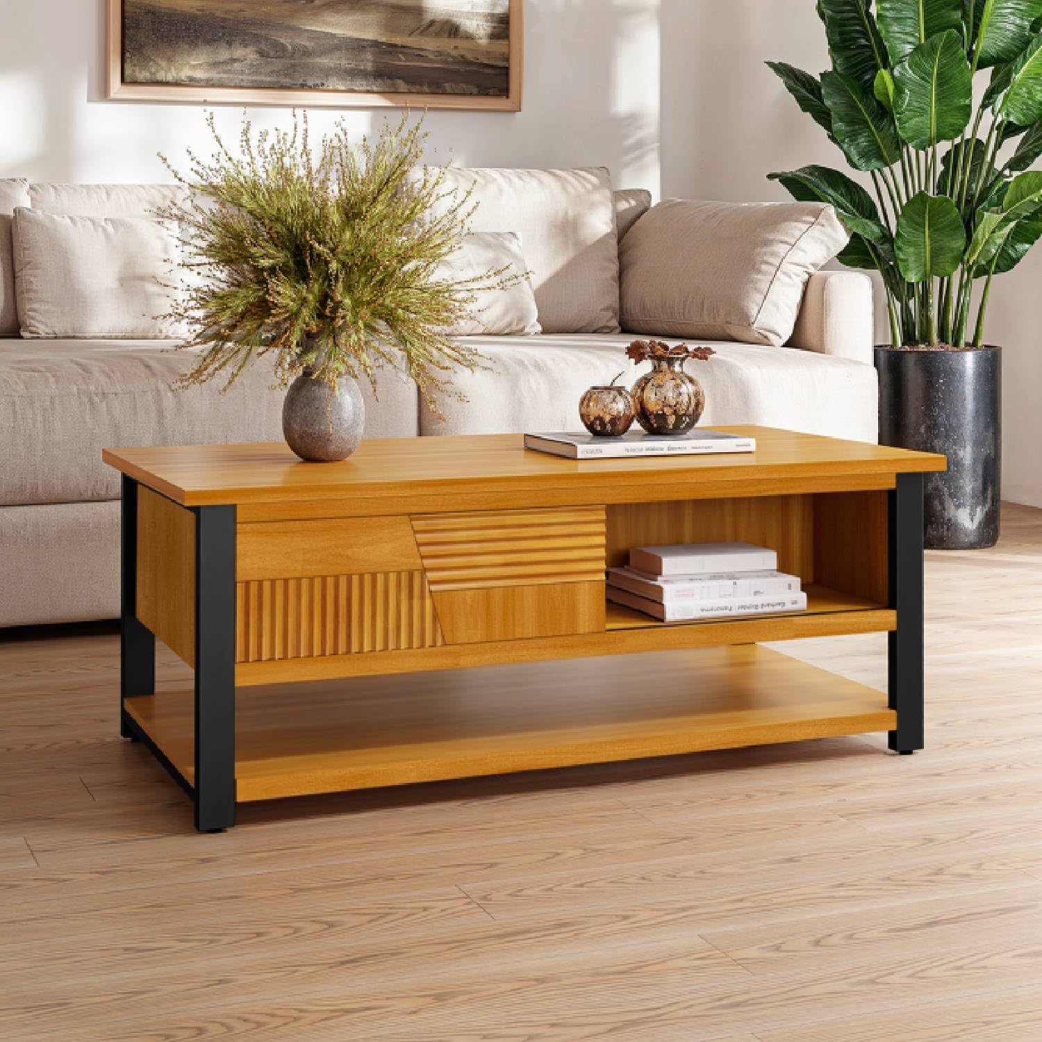 Amazon.com: Bme Trapeze Coffee Table for Living Room – Modern