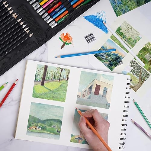 Miniatura 7 de Art Supplies - Juego de 77 piezas de dibujo y bocetos para artistas, adultos principiantes, kit de dibujo profesional con blocs de bocetos, varios