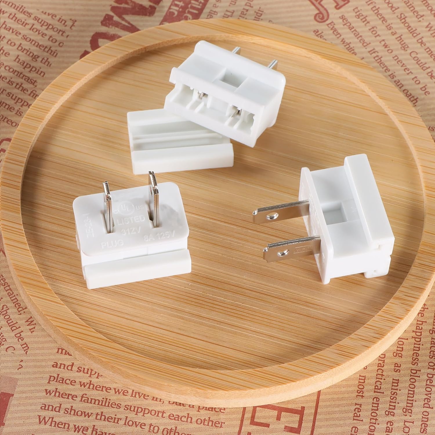Electric Plugs - 25PCS Male Vampire Plug - SPT-1 White for Christmas Light Strings & Lamps and DIY Components for electrical mains in the nature of electric wires, connectors，circuit breakers