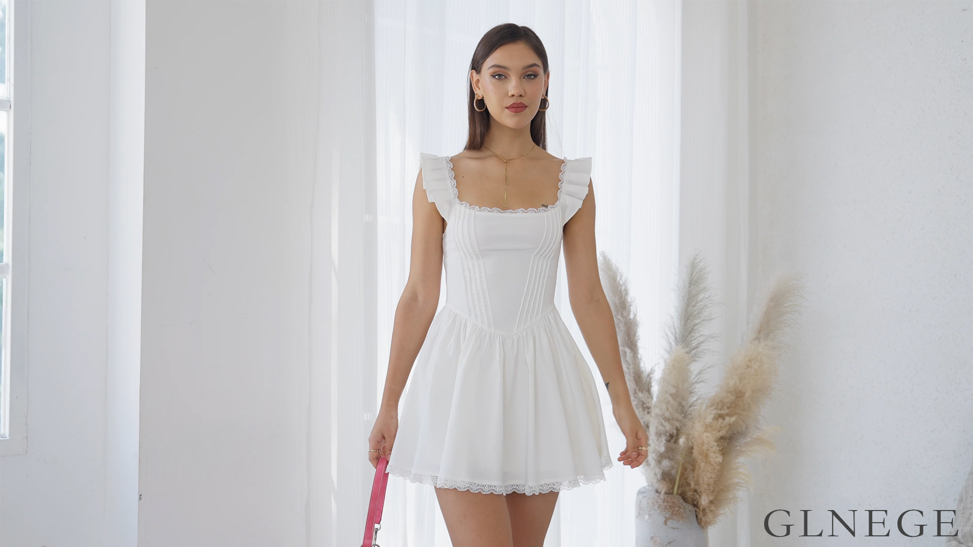 GLNEGE Graduation Corset Short A Line Dress Bridal Shower Mini Dresses