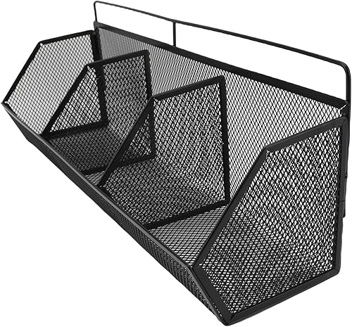 Miniatura 6 de Cesta de alambre de metal, 3 rejillas para colgar en la pared, organizador de almacenamiento de apertura inclinada para cocina, baño, lavandería,