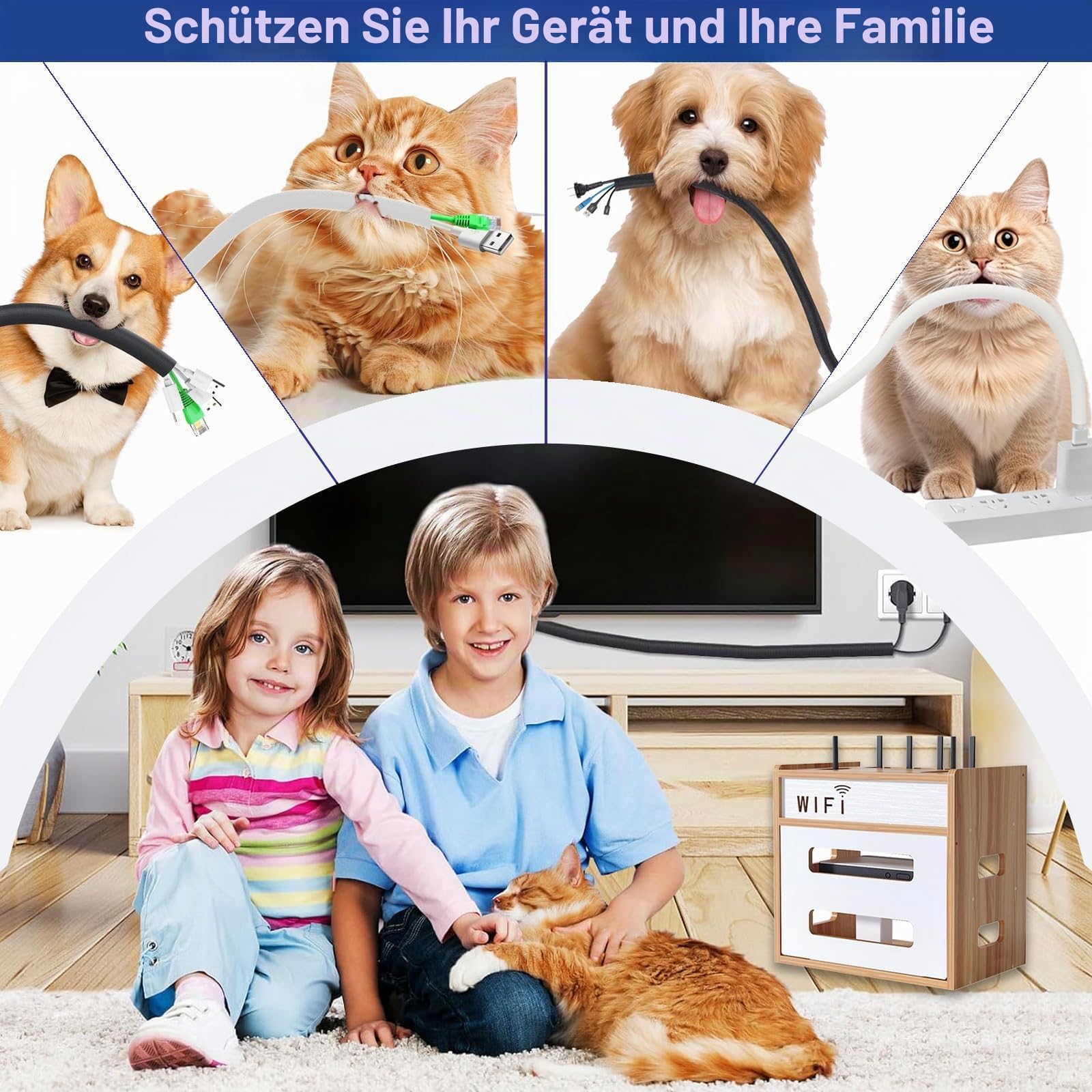 Catekro Router Regal, Router Cabinet Etagere Pour Decodeur Braun