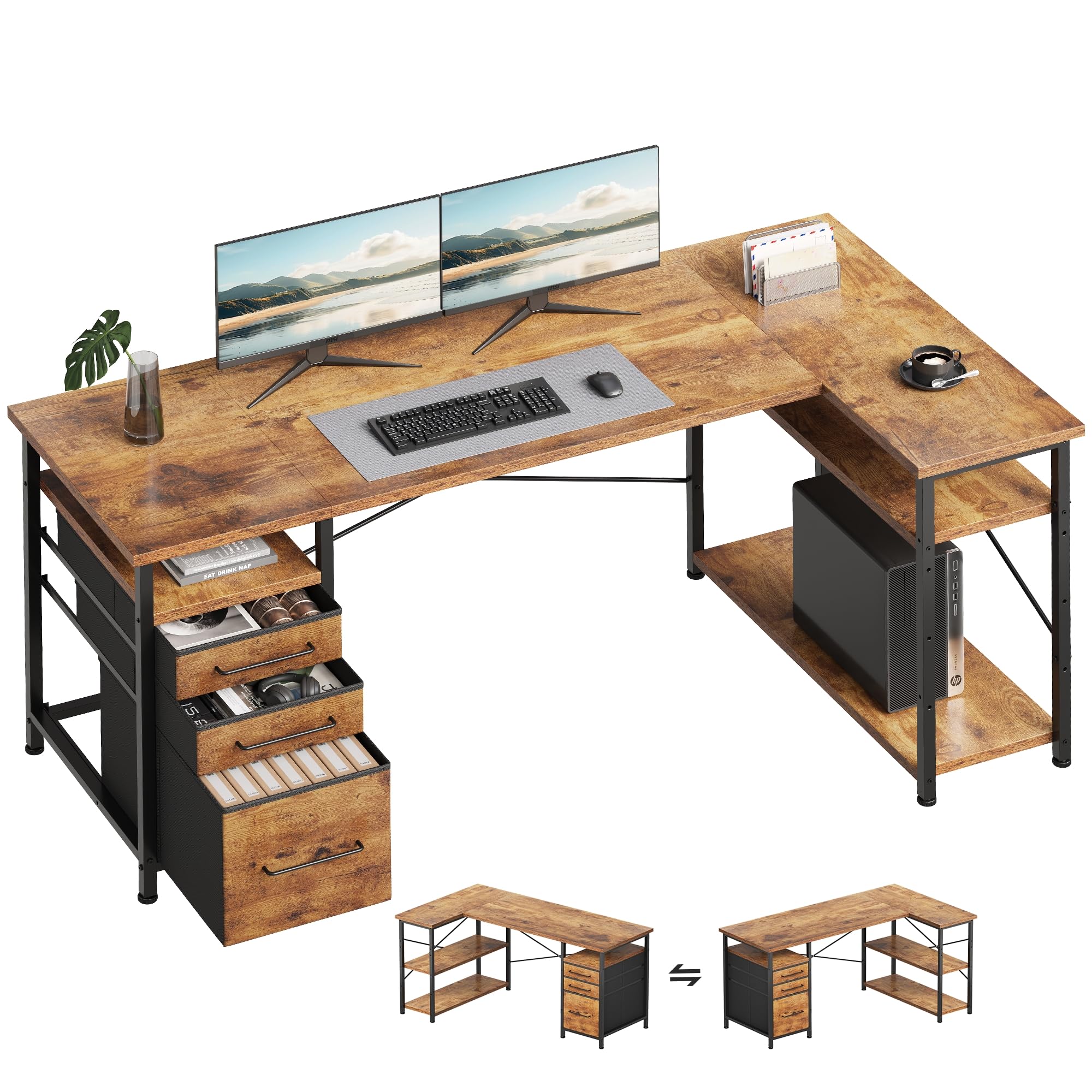 【人気商品】Maihail デスク 机 pcデスク パソコンデスク l字デスク Amazon | Maihail l字デスク机pcデスク パソコンデスク 幅100cm×奥行