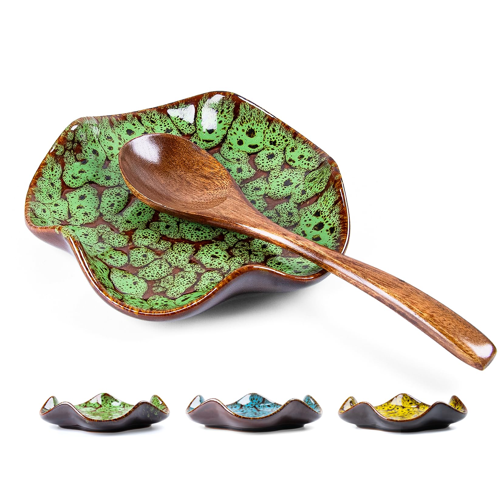 Spoon Rest for Stove Top, 5.3 Inch Ceramic Spoon Holder for Kitchen Counter