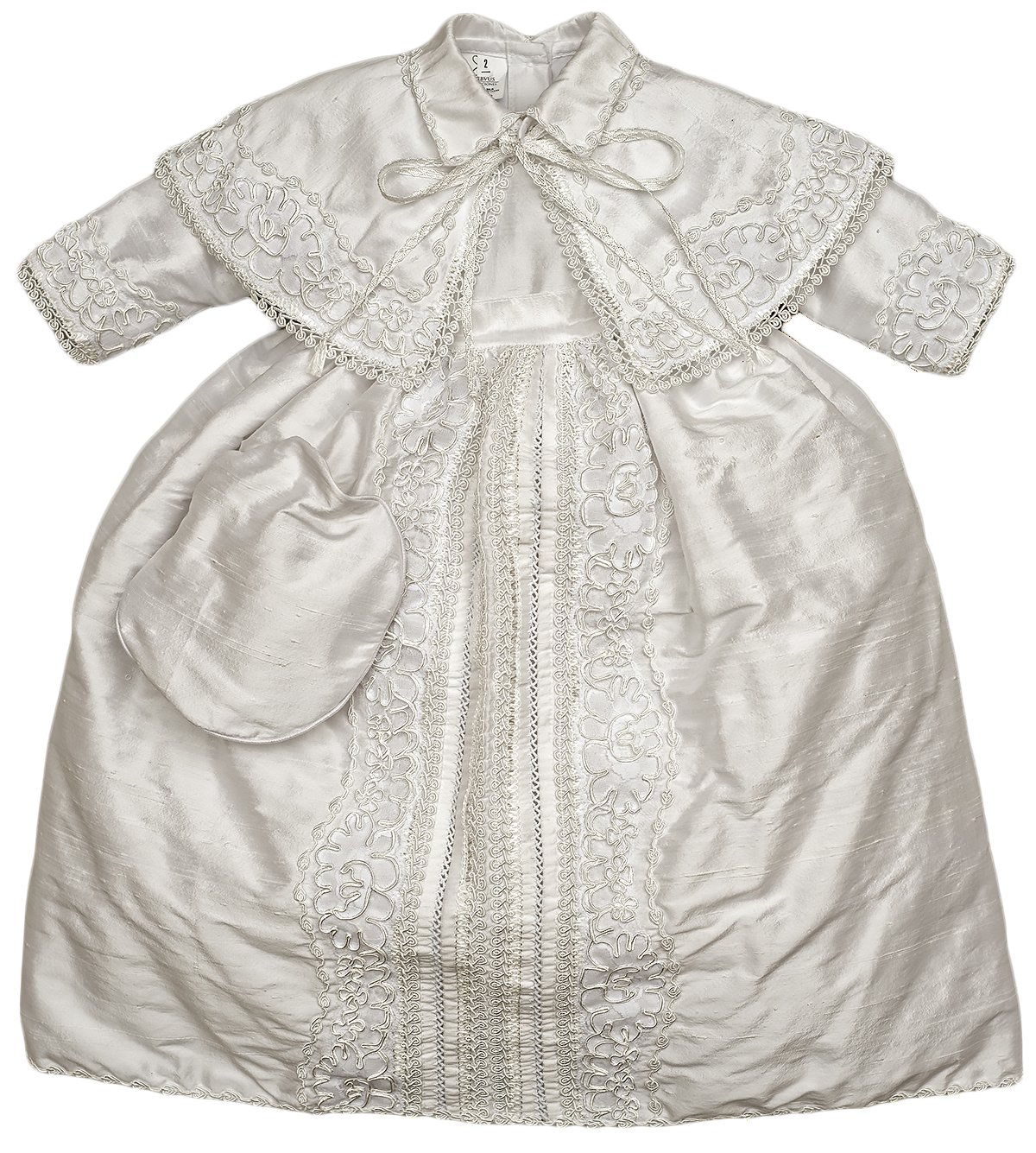 Baby boy Christening Gown “B008” (Dedication - Baptism) Ropon Burbvus (0-4 Months, White)