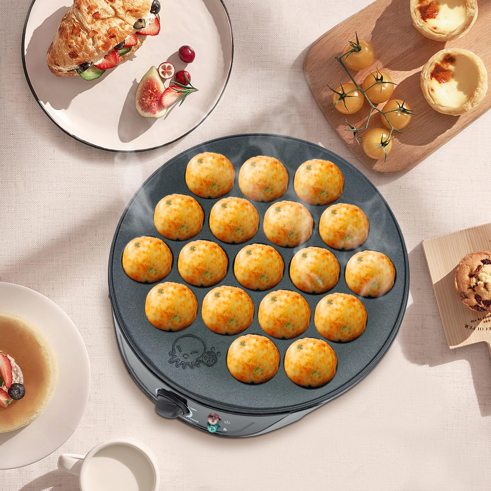 Takoyaki Macchina Elettrica 18 Fori 750W Nero
