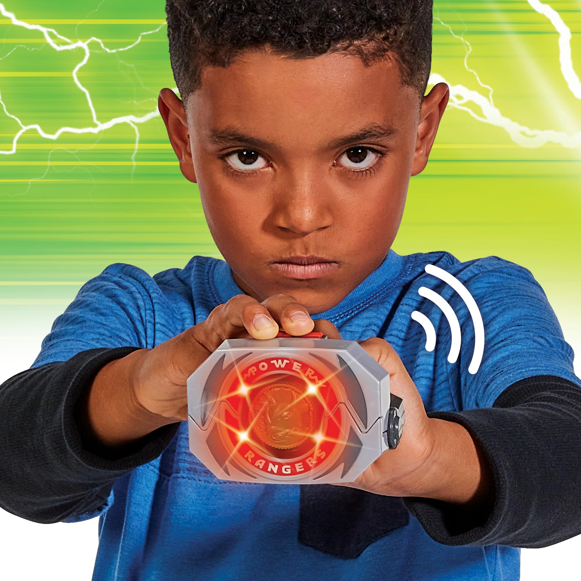 Power Rangers, Elektroniczny Power Morpher, funkcje dźwięku i oświetlenia, akcesoria w zestawie, dla dzieci od 4 lat, PWG02