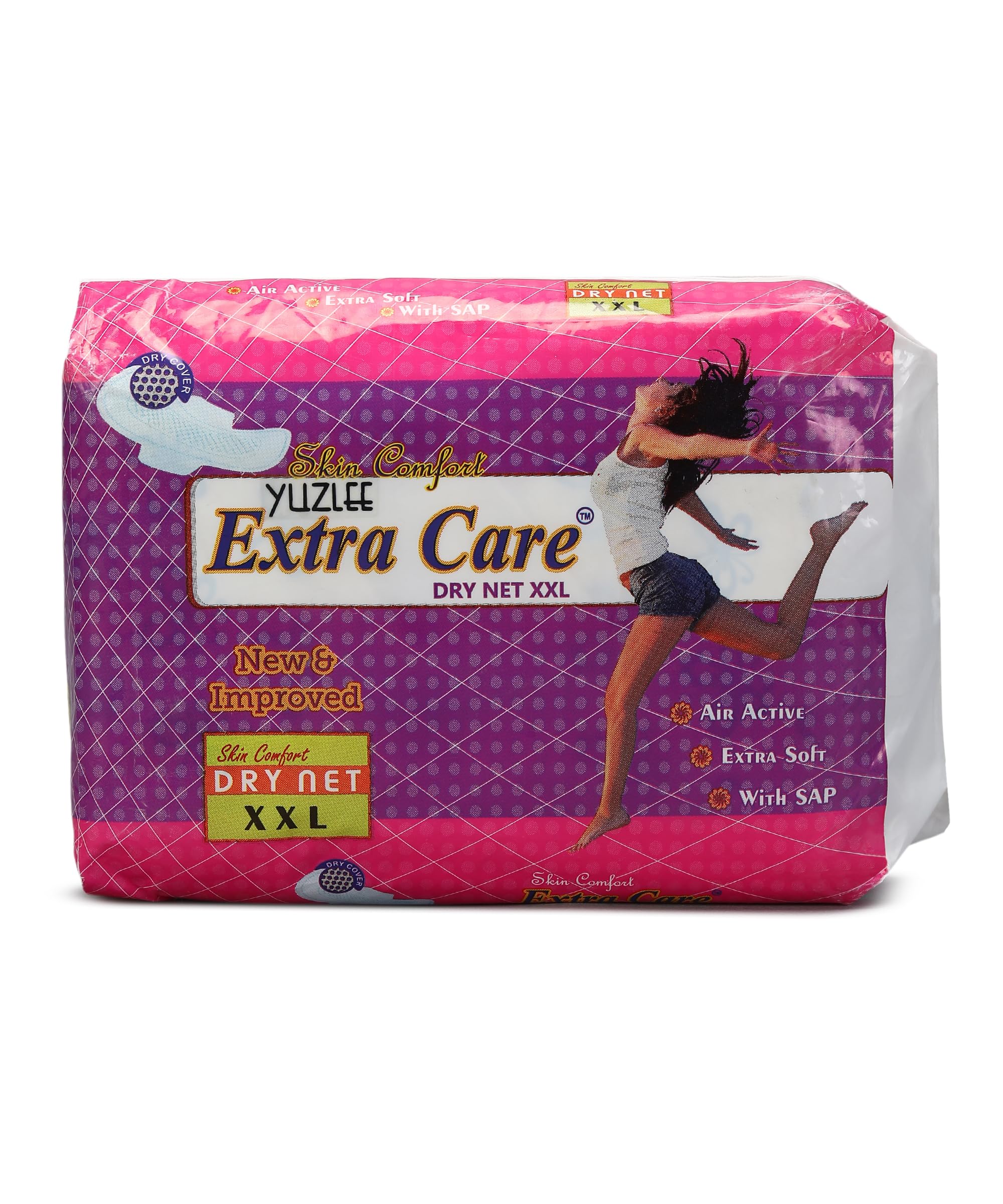 Yuzlee Extra Care Dry Net Sanitary Pads for Women and Girls - XXL (Pack Of 5) | Soft & Comfortable Pads for Day & Night Protection With Wings | Anti Bacterial Disposable Sanitary Pads With Dry Cover (B09SQ9LKNB) Amazon Price History, Amazon Price Tracker