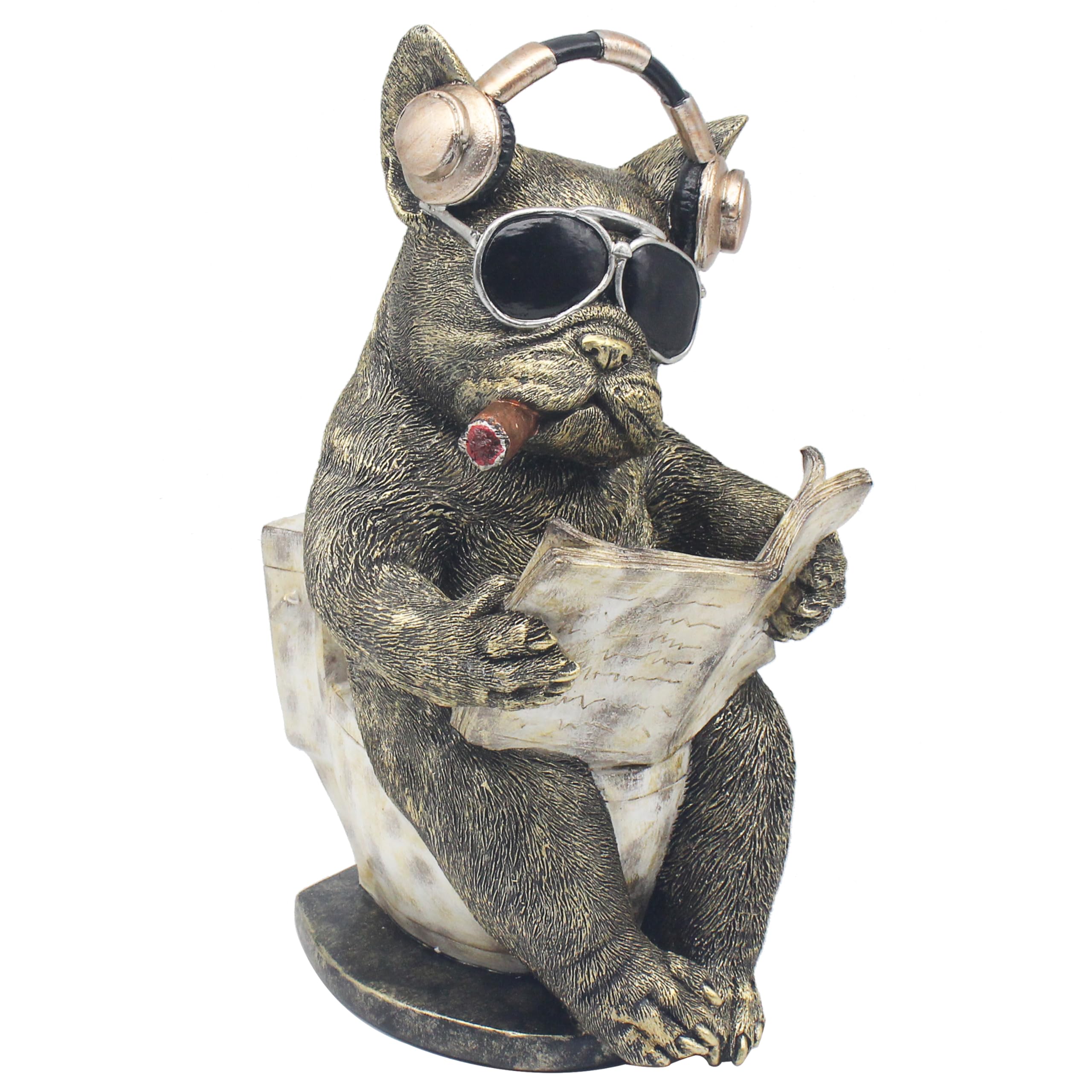 Lesser & Pavey Animals with Attitude Loo-Time French Bulldog Lge Home Decor Figurines & Ornaments For Home | Decorative Accessories Statues For Indoor & Outdoor | Lovely Gifts for Women & Men