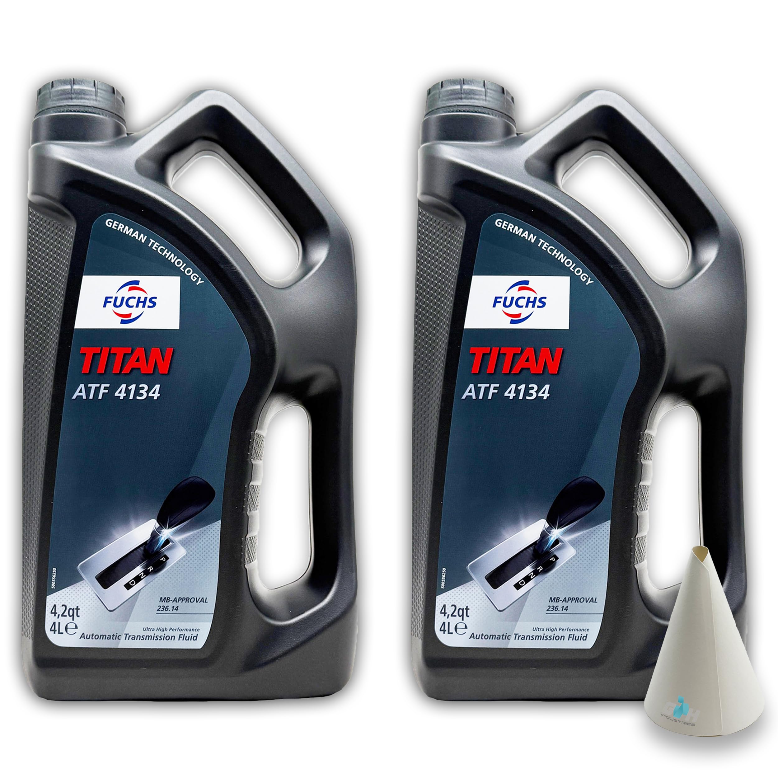FUCHS TITAN ATF 4134 | 8 L | MB 236.14 | Automatikgetriebeöl | Hochleistungs-ATF für Mercedes-Benz 7G-Tronic – optimale Schaltperformance - 8 Liter - mit Trichter