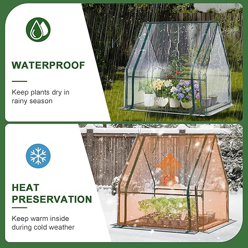 Vista 33 de Invernaderos de 12 x 7 x 7 pies para exteriores resistentes, grandes casas verdes para exteriores con 6 ventanas de malla ventilada, puerta