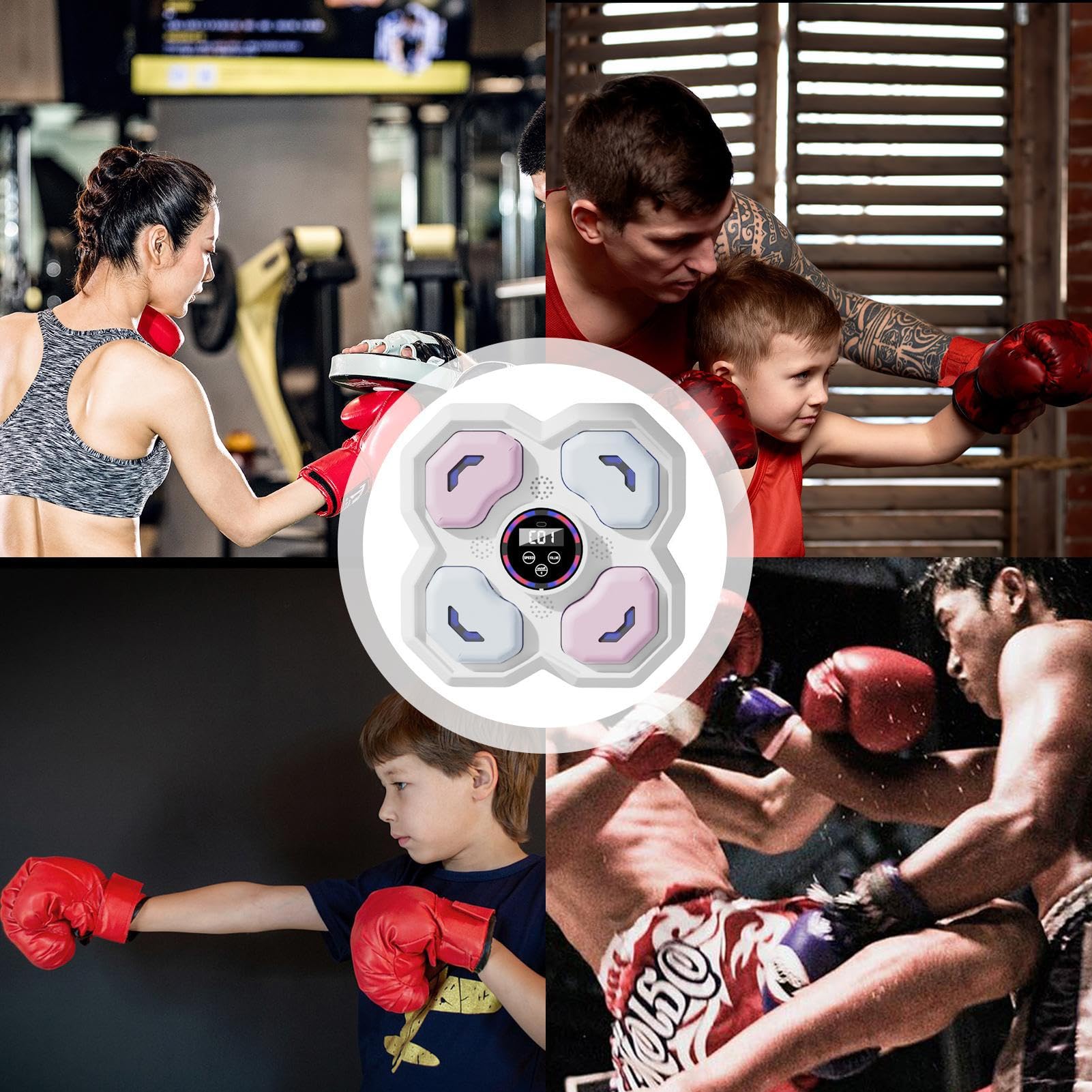 Bersaglio elettronico da boxe, attrezzatura intelligente per allenamento indoor, macchina da boxe elettronica, per uomini, ragazzi, ragazze, giovani, adolescenti, figlio, figlia, amici