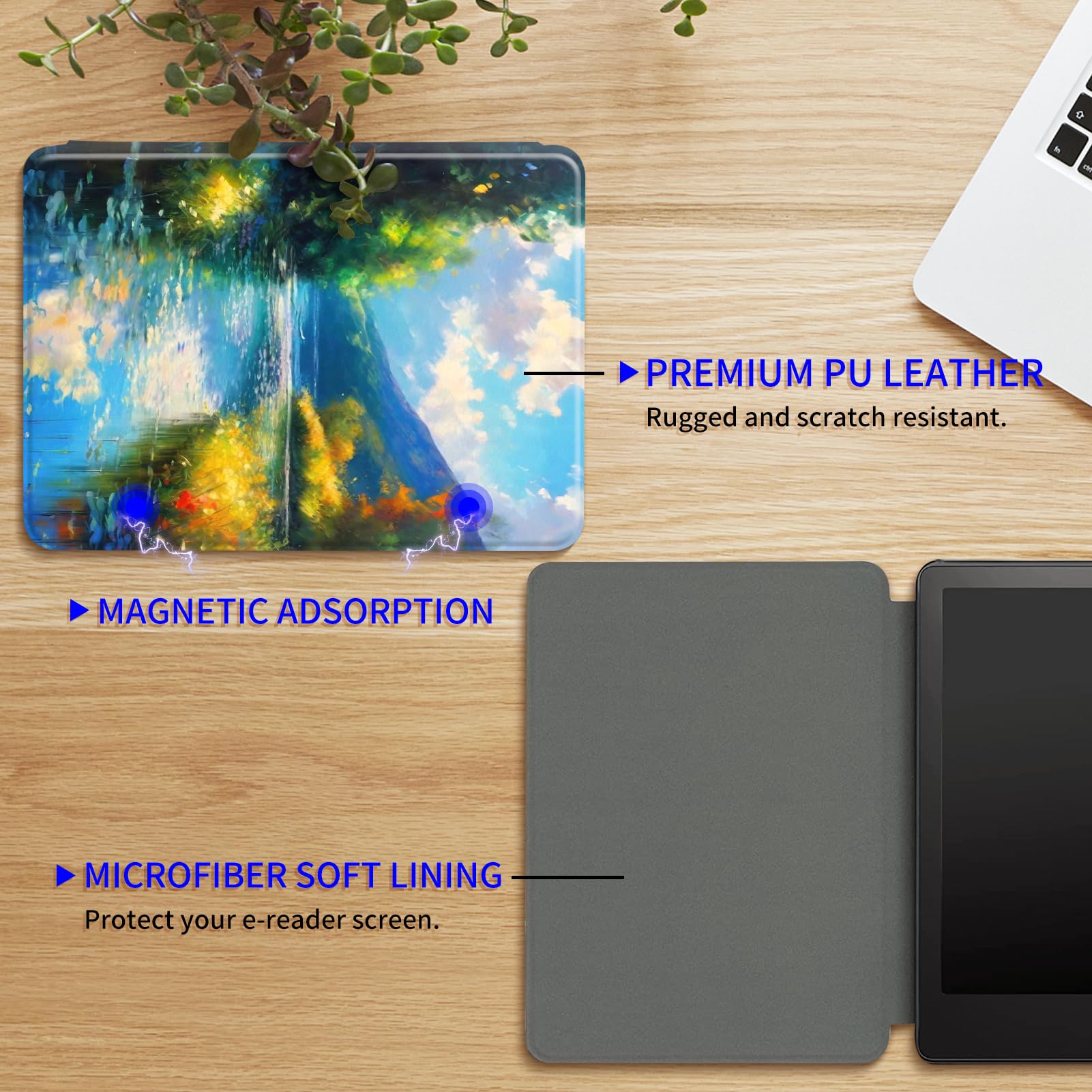 Custodia per Kindle Paperwhite 11ª Generazione 2021 Cover Pelle Silicone Flip 360° Protezione Auto Svegliati o Sonno Funzione Magnetico Seaside Bookstore Cover 6.8 174 x 125 x 8,1 mm (1 Custodia per Kindle Paperwhite 11ª Generazione 2021 Cover Pelle Silicone Flip 360° Protezione Auto Svegliati o Sonno Funzione Magnetico Seaside Bookstore Cover 6.8 174 x 125 x 8,1 mm (1