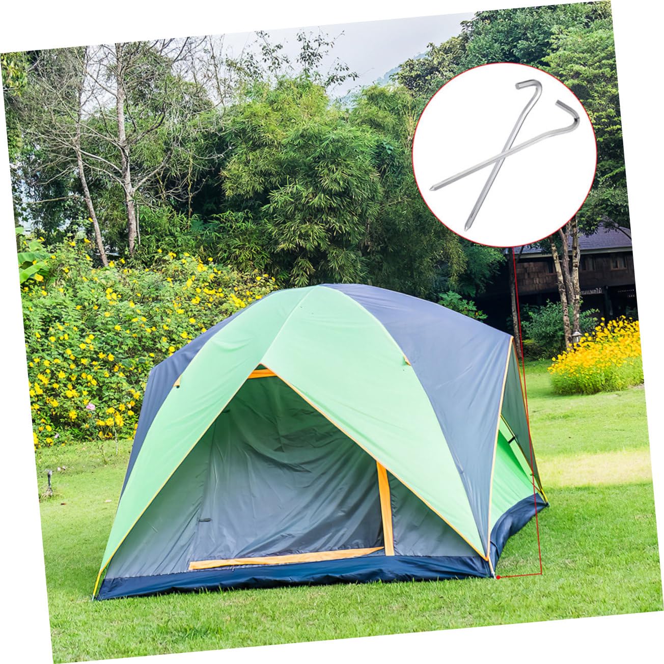 Sosoport 40 Pezzi Picchetti Esagonali in Metallo Robusti per Campeggio e Giardino Fissaggi Terreno Leggeri e Facili da Usare per Ripari Coperture e Attrezzature Outdoor