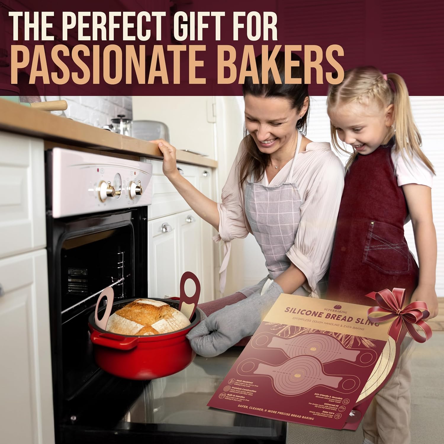 Pro Silicone Bread Sling 2 Pcs - 9in Round & Oval 482F Heat Resistant Dough Lifter, Non-Stick Dutch Oven Liners, Long Handles, Reusable Sourdough Bread Baking Supplies, Sourdough Gifts - Image 8