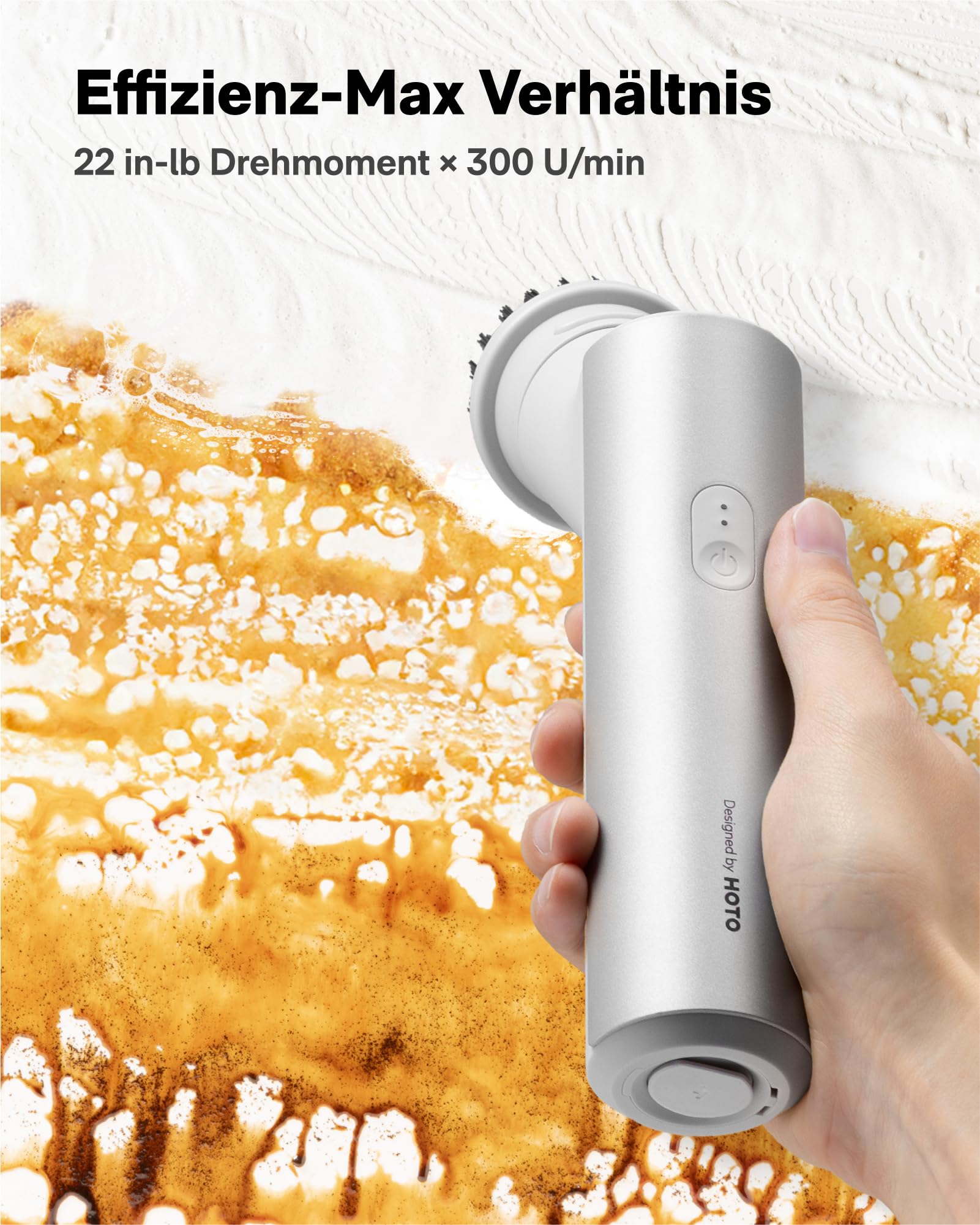 HOTO Elektrische Reinigungsbürste, Küchenbürsten, IPX7 wasserdichte, USB-C | Kabellose Putzbürste für Bad, Power-Schrubber mit 9 Bürstenköpfen für Küche, Spüle, Dusche und Fliesen, Bad Gadgets