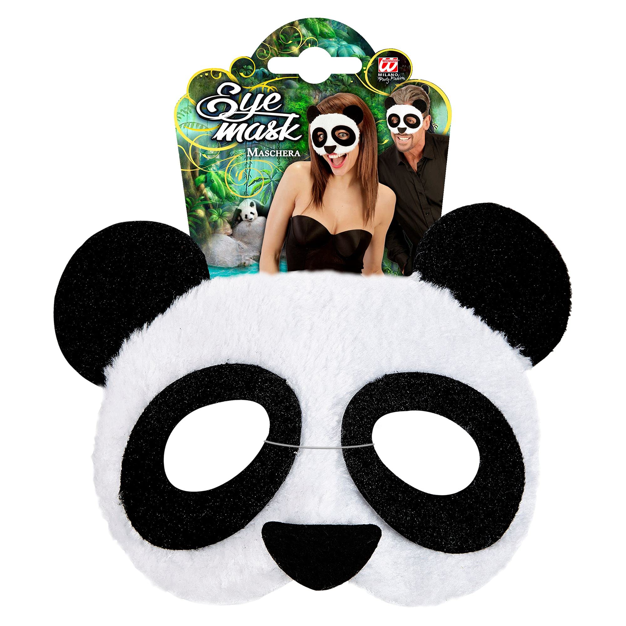 W WIDMANN MILANO Party Fashion - Plush Panda Mask for Adults Unisex, Animals, Carnival, Theme Parties - Image 2