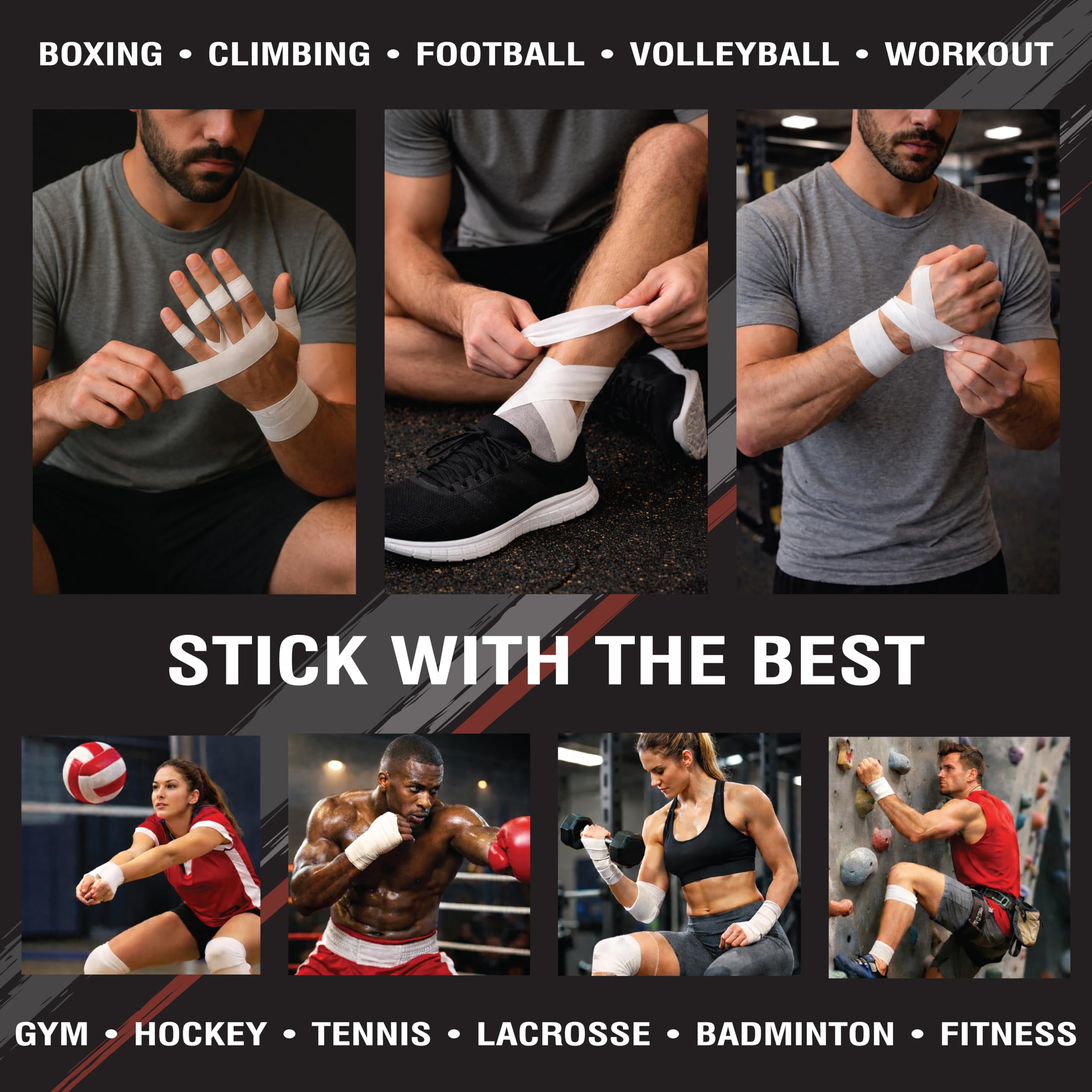 Tenex Athletic Tape – 3 Rolls 1.5" x 30FT White Finger, Wrist & Ankle Sports Tape with Zig-Zag Easy Tear Edge – 100% Cotton, Zinc Oxide Adhesive, Hypoallergenic, Latex and Rayon Free, Strong Hold & Long-Lasting Support - 5