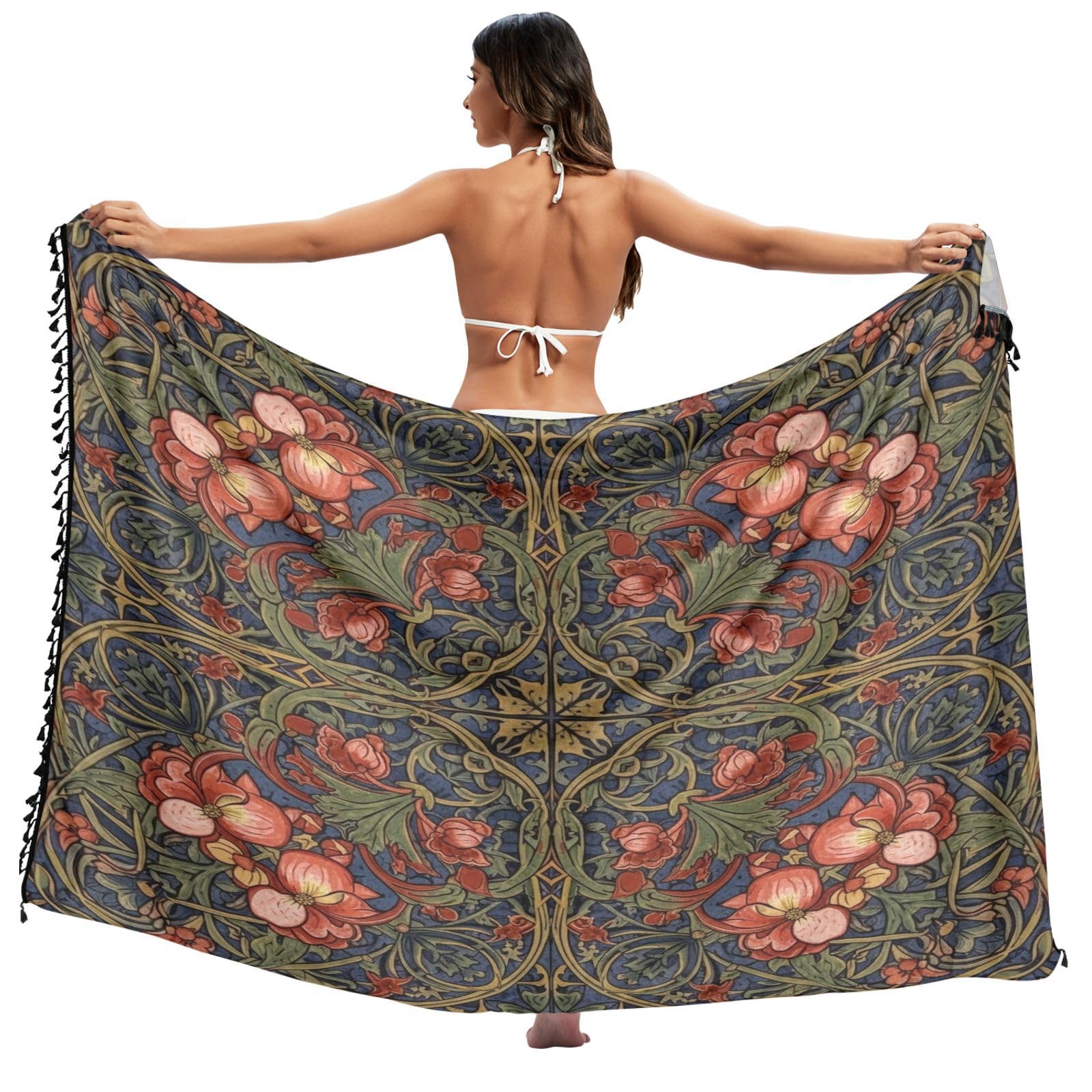 Vestido de playa Begonia William Morris estampado floral chic 8