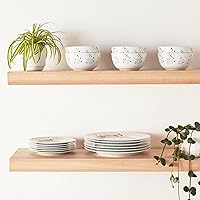 Vista 2 de Yaxa Basics Juego de vajilla, Apto para microondas y lavavajillas, Servicio para 6, Cocina completa de 18 piezas, Platos, fuentes, cuencos, ramas