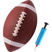 Size 9 Football for Adult Players, Composite Leather American Football with Pump, Durable All-Weather Footballs for Training Sport Ball for Indoor & Outdoor Play