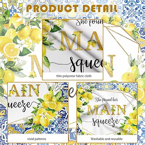 Miniatura 7 de Telón de fondo de despedida de soltera de limón de 10 x 7 pies con texto en inglés "She Found Her Main Squeeze Engagement Party Fotografía de fondo