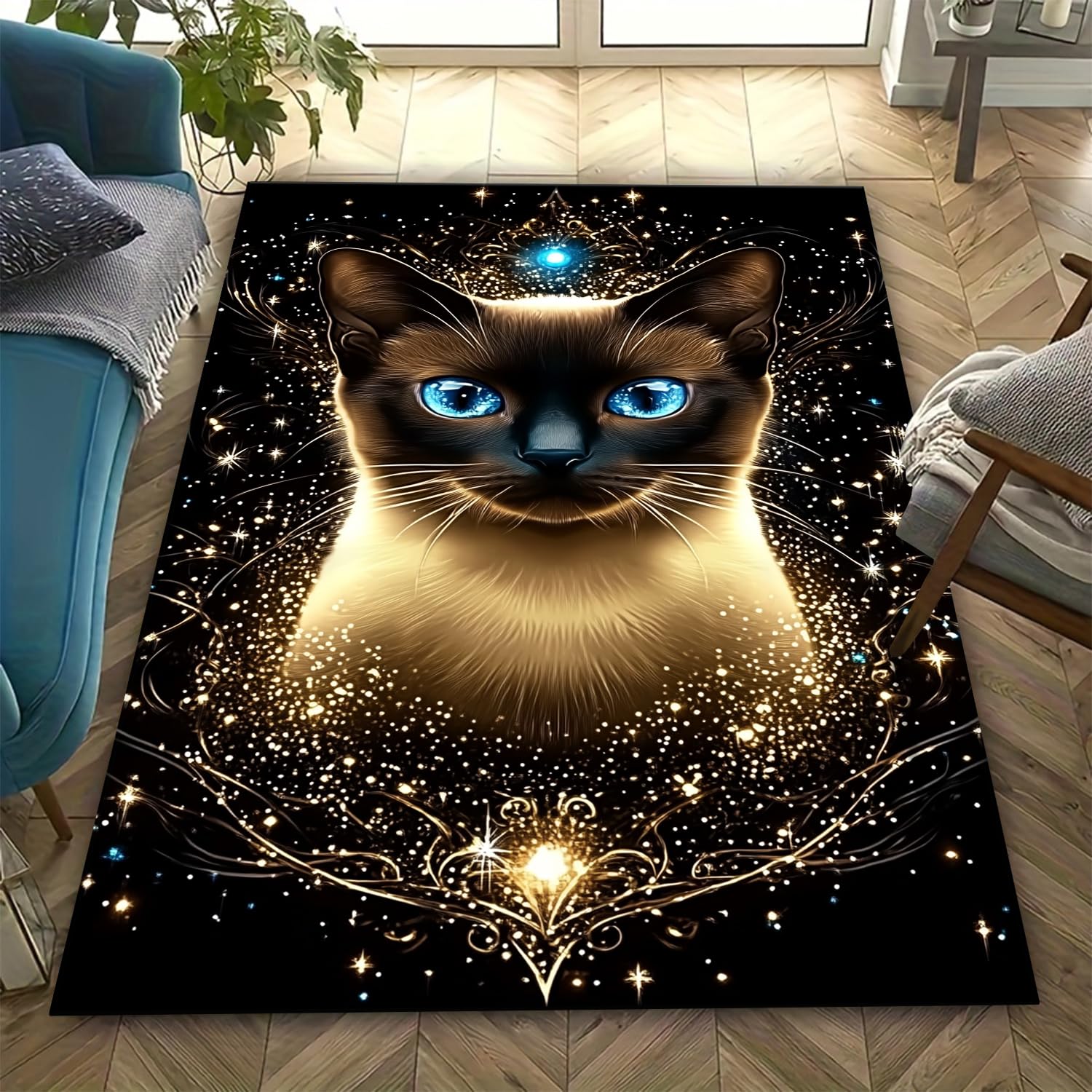 Tapis de salon chat poil court doux lavable 140x200 cm