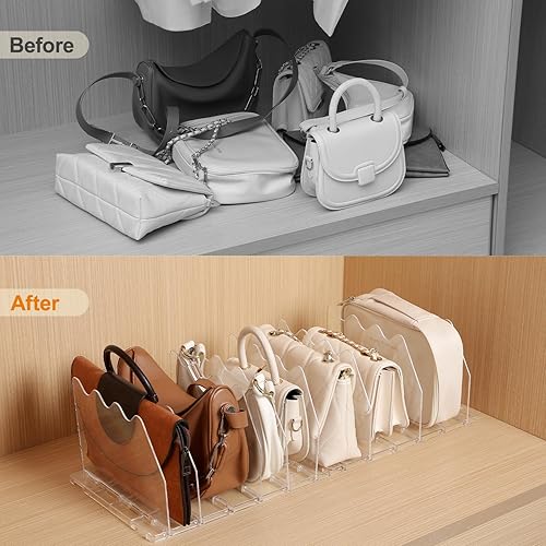 Miniatura 4 de Divisor de estante ajustable para armario, organizador de bolso acrílico para armario, separadores de bolsos y almacenamiento, separadores de