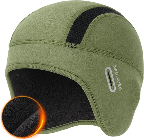 MELASA Winter Ear Warmer Skull Cap Helmet Liner with Glasses Holes