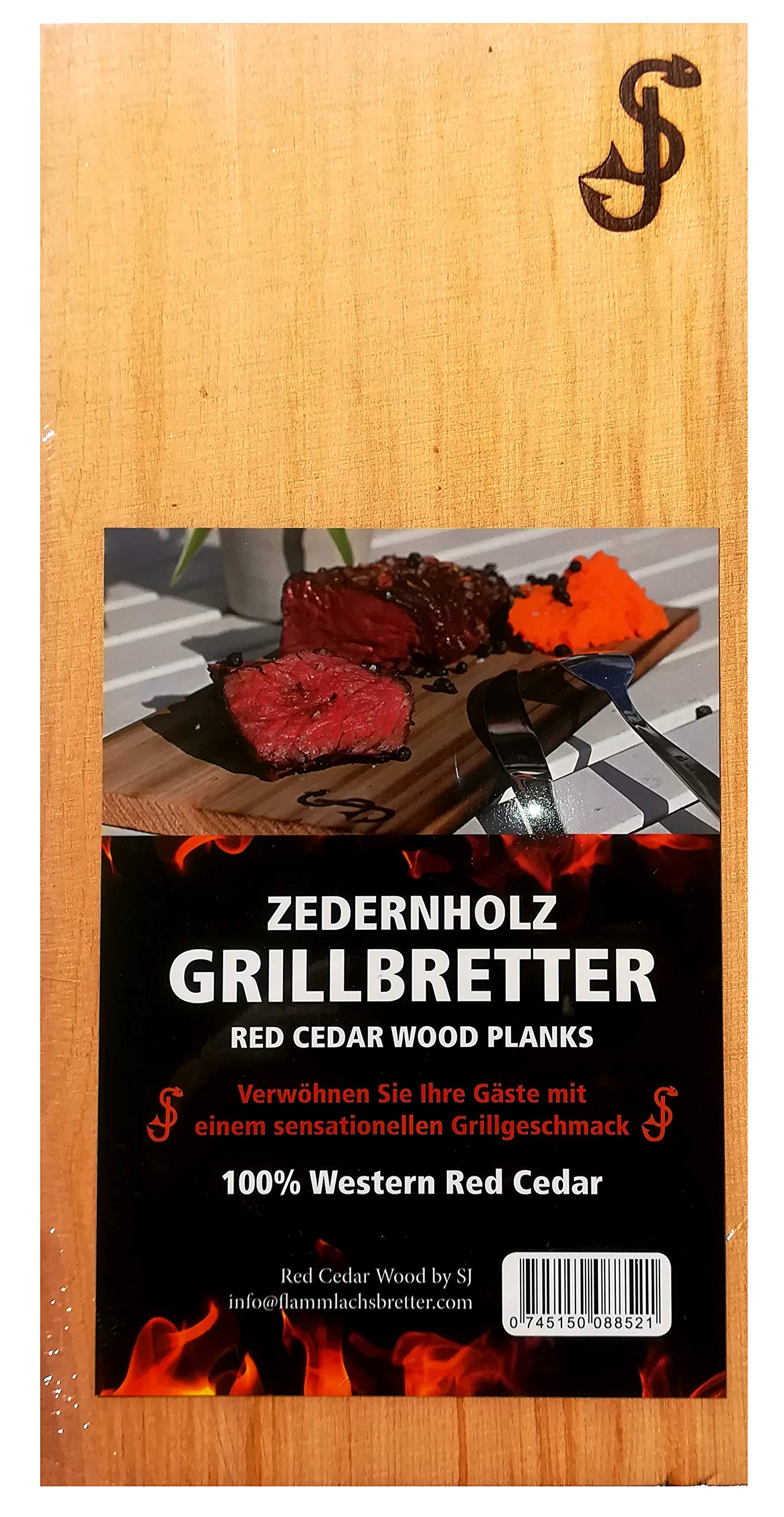 Planches à fumer en cèdre Rouge SJ, ensemble de 3 planches à griller 100% naturel