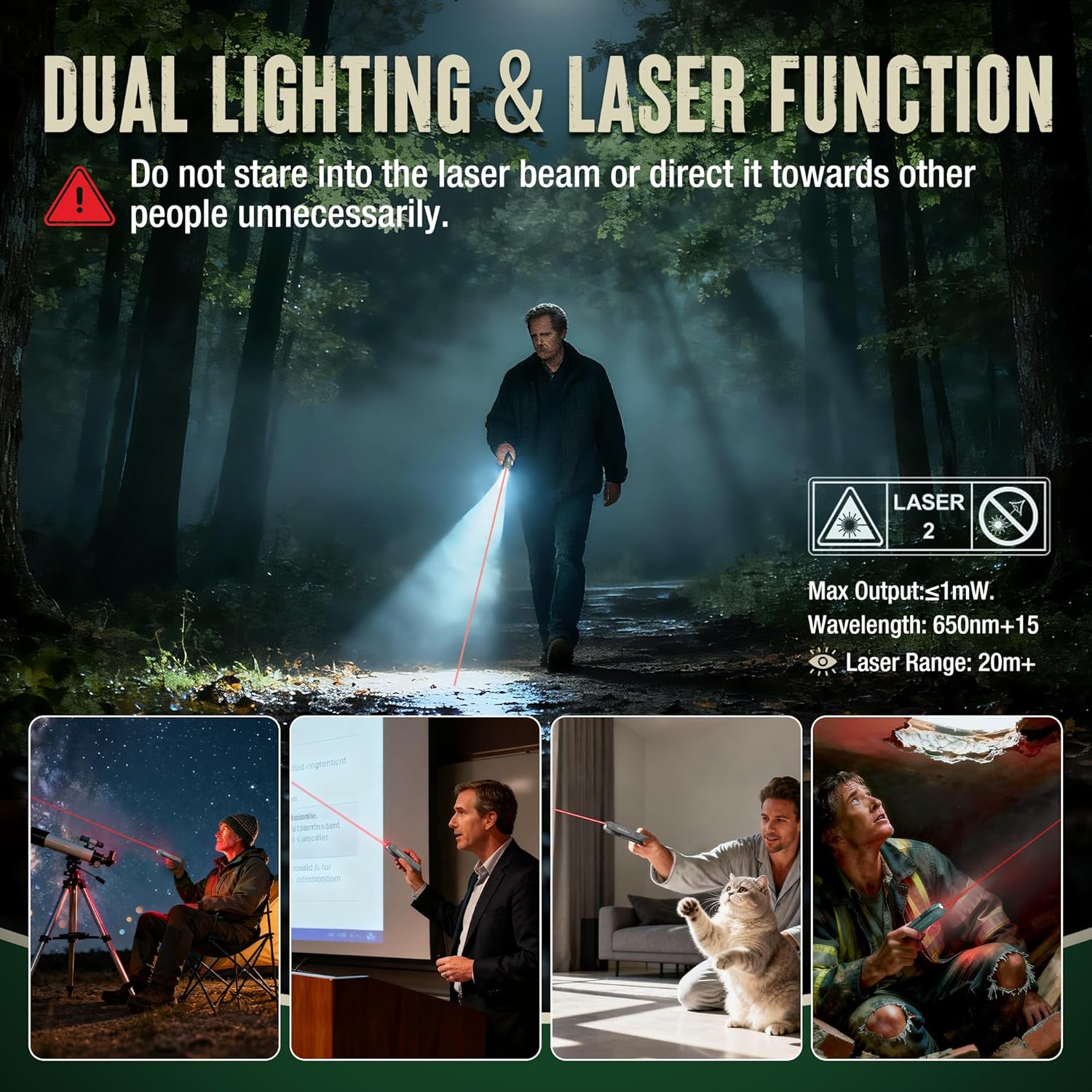 Mossy Oak Rechargeable Flat Flashlight, 1200LM Pocket Work Light with Red Light, Magnetic Base & Clip, Slim 5-Mode LED Flashlight for EDC, Outdoor & Home Use - Gray