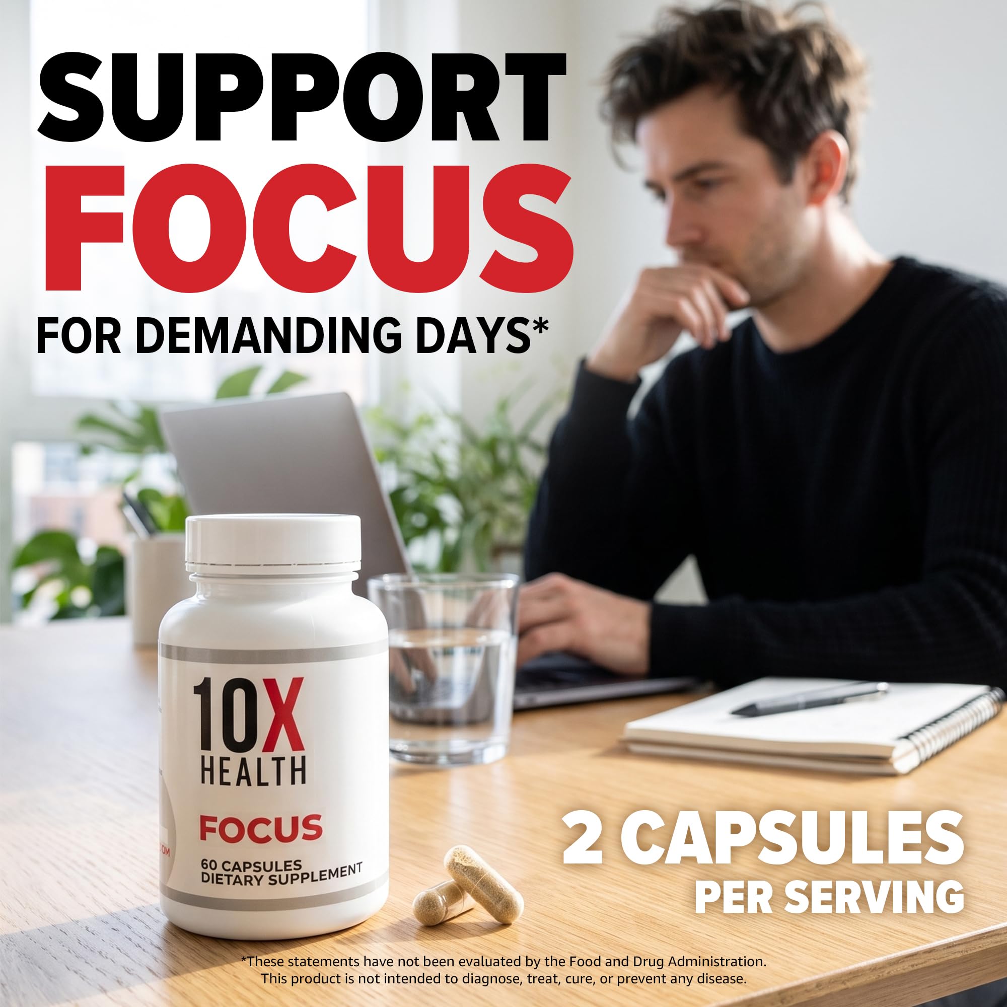 10X Health Focus Supplement - 60 Capsules — Amazon image 5