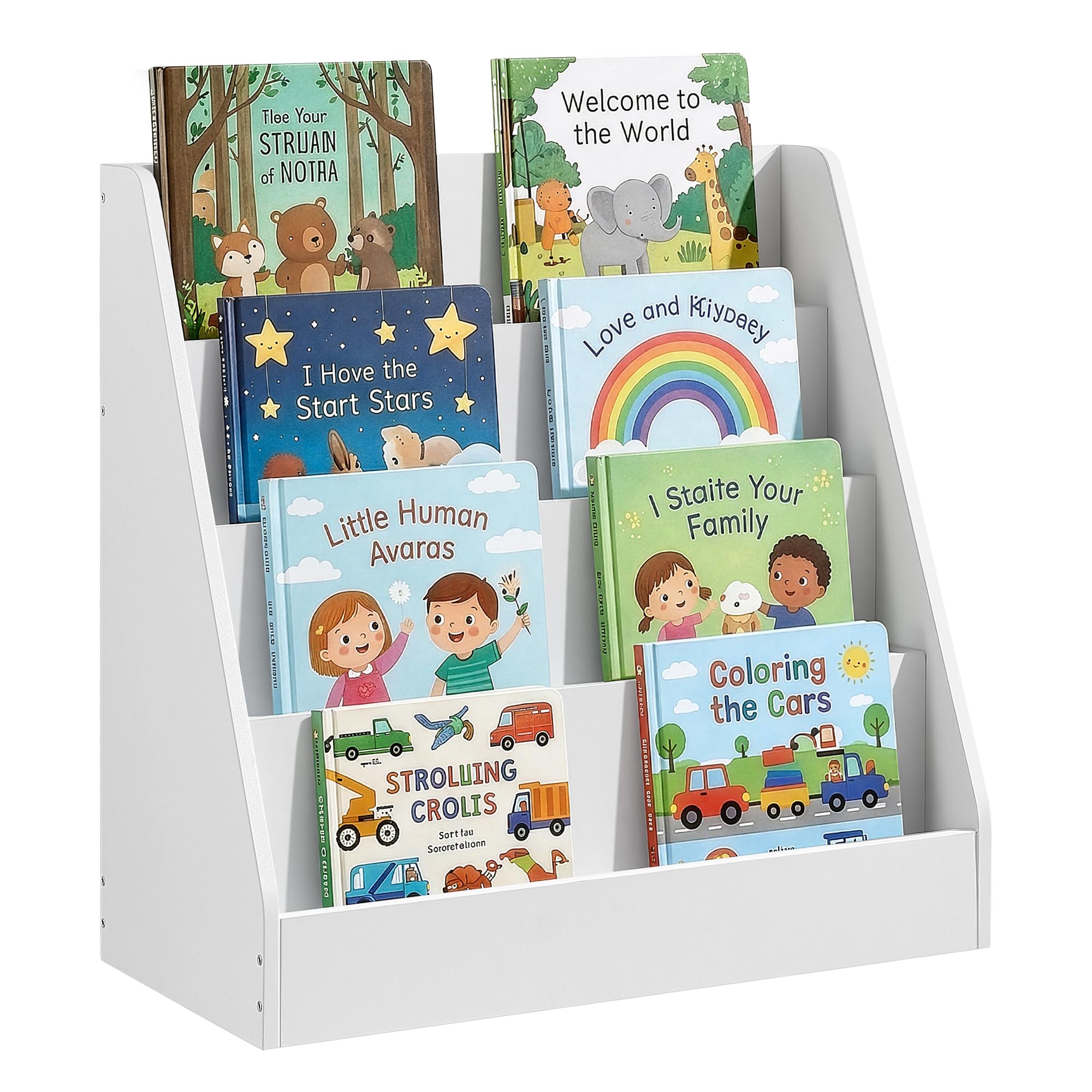 SONGMICS Children’s Bookcase, 4-Tier Montessori Bookshelf, 60 x 30 x 60 cm