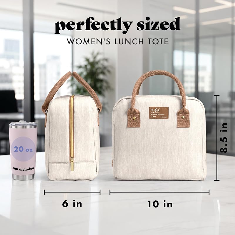 Fit & Fresh Bloomington Insulated Lunch Bag – Leak resistant PEVA interior lining