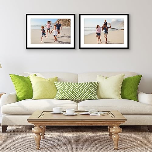 Vista 564 de Americanflat Portarretratos de 8 x 12 pulgadas con plexiglás pulido, juego de 2 portarretratos de 6 x 8 pulgadas con paspartú o para fotos de 8 x 12