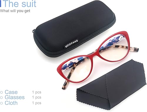 Vista 6 de MODFANS Gafas de lectura multienfoque progresivas, lentes de lectura con bloqueo de luz azul Rojo