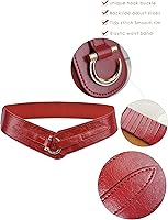 Vista 41 de TeeYee Cinturones de cuero elásticos renacentistas cintura elástica retro cinturón vintage moda medieval cinturón gancho cinturón Negro