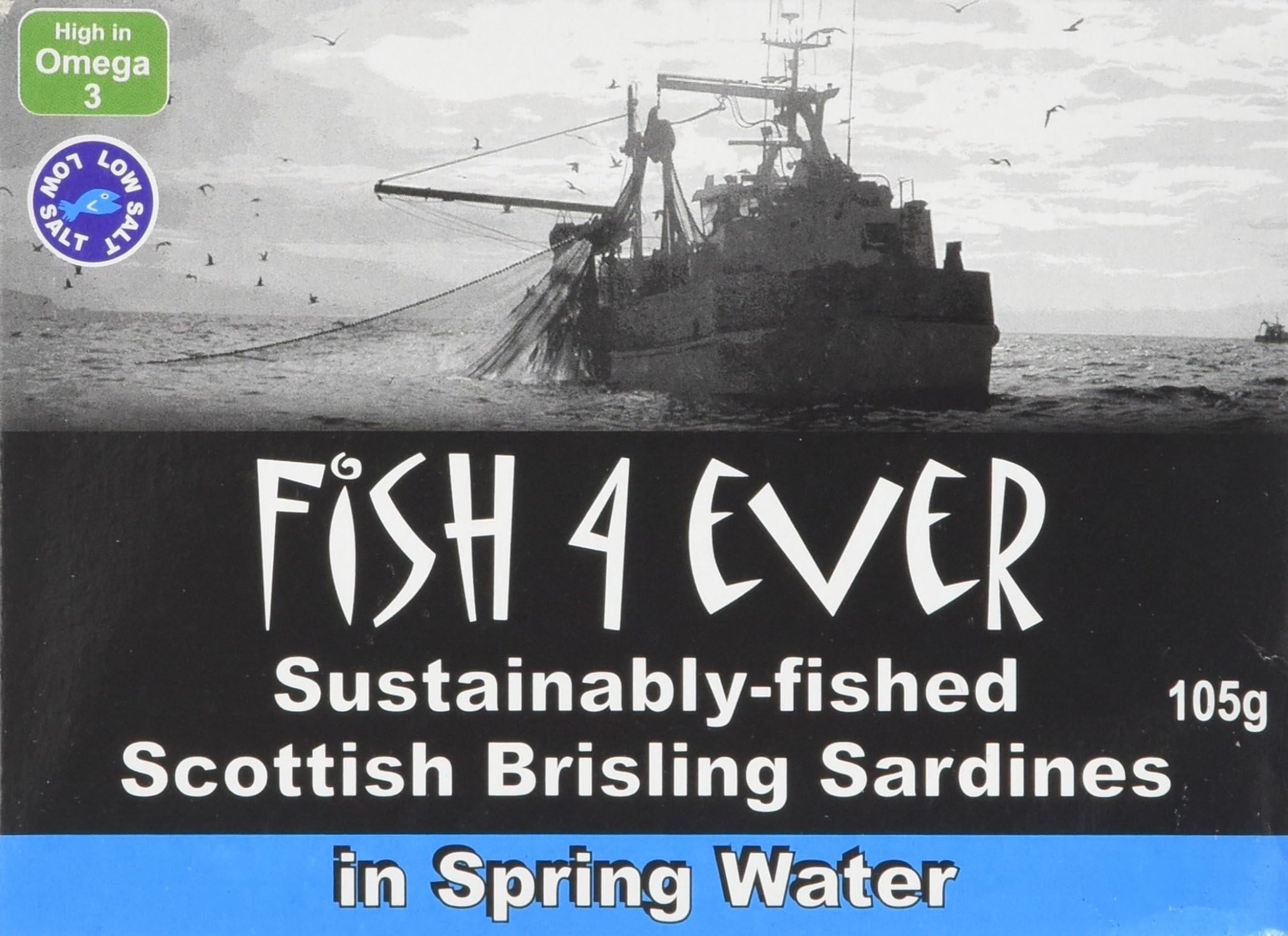Brisling Sardines in Spring Water 105 g (Pack of 6)