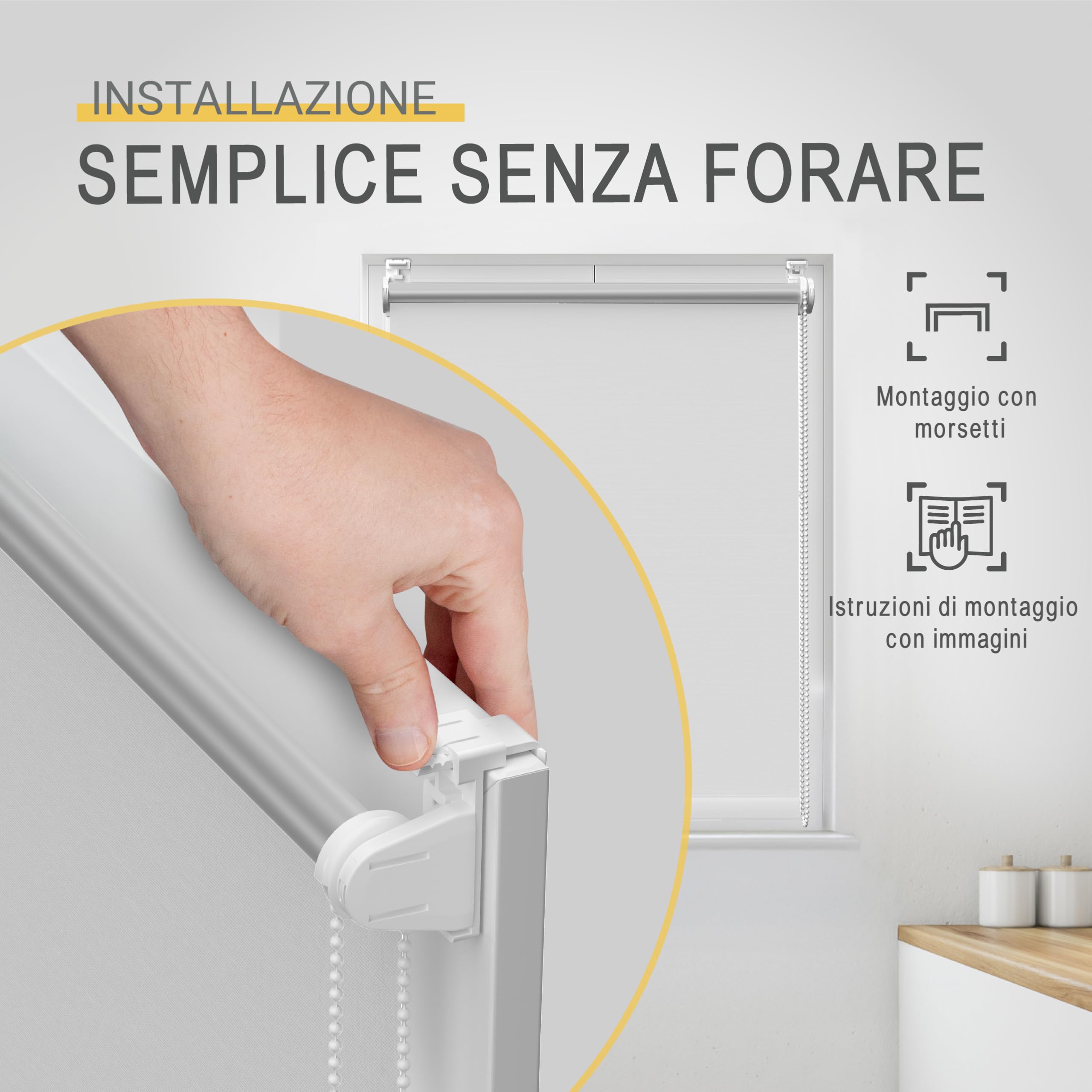 Sol Royal tenda a rullo termica isolante e oscurante con ganci per telaio | 85x160cm bianco per inclusi rivestimento termico finestra tapparella interna SolReflect T42