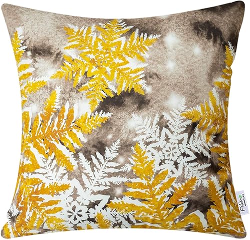 Miniatura 5 de Ashler - Juego de 4 fundas de almohada decorativas de 18 x 18 pulgadas con diseño de copos de nieve azul, reno para vacaciones