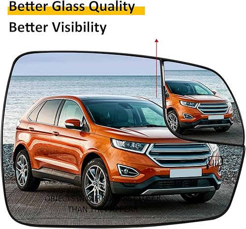 Miniatura 5 de Espejo lateral del pasajero de repuesto para Ford Edge 2015 2016 2017 2018 - Espejo convexo, espejo retrovisor derecho con calefacción eléctrica