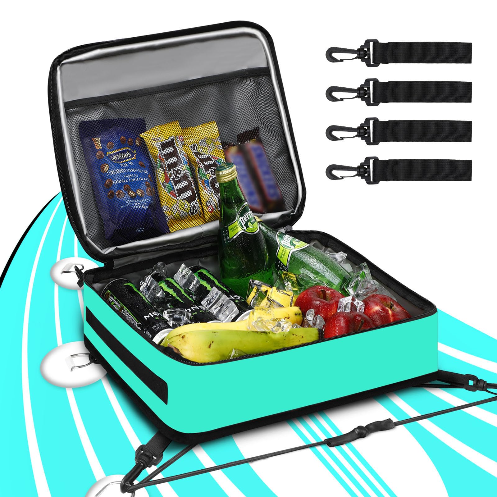 Paddleboard Cooler Bag, Waterproof Surf SUP Deck Cooler Bag, Insulated Leakproof 10 Can Bags Accessory Bags for SUP Paddleboard and Kayak