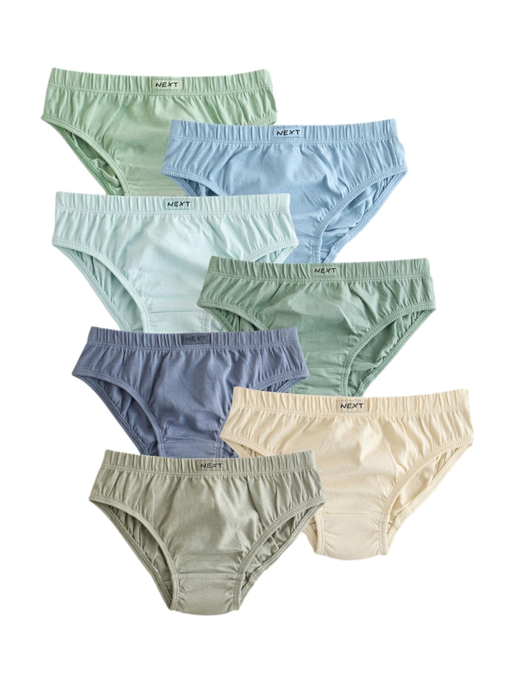 NEXT Garçon Culotte 100% Coton, Lot de 7 Green/​Blue 18 Mois-​24 Mois