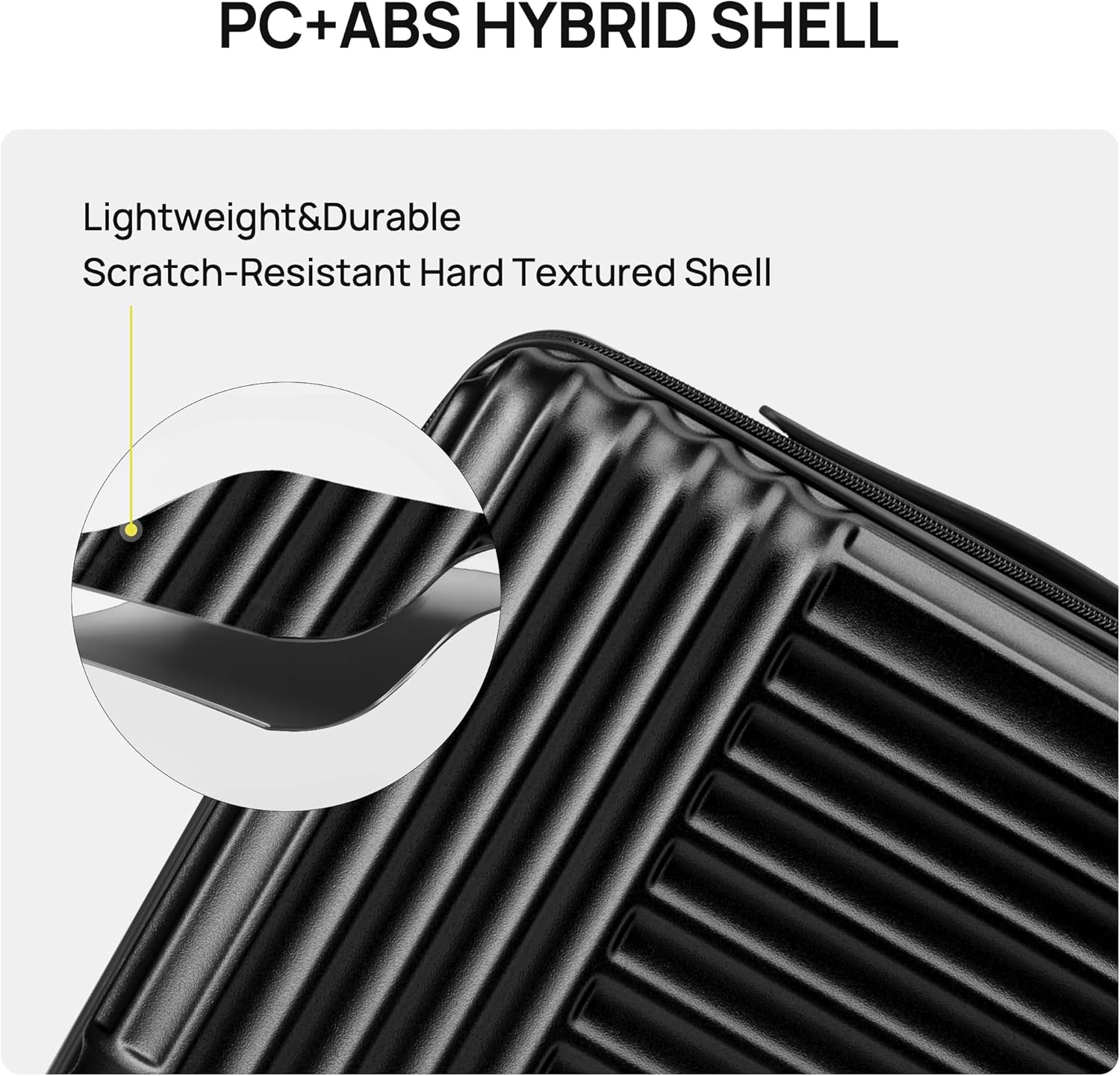 NINETYGO Carry On Luggage 22x14x9 Airline Approved, 20 Inch Luggage with Smooth Double Spinner Wheels, Hard Shell PC+ABS Suitcase Carry-On, Lightweight Travel Luggage, TSA Approved (Black, Himalayas) - Image 6