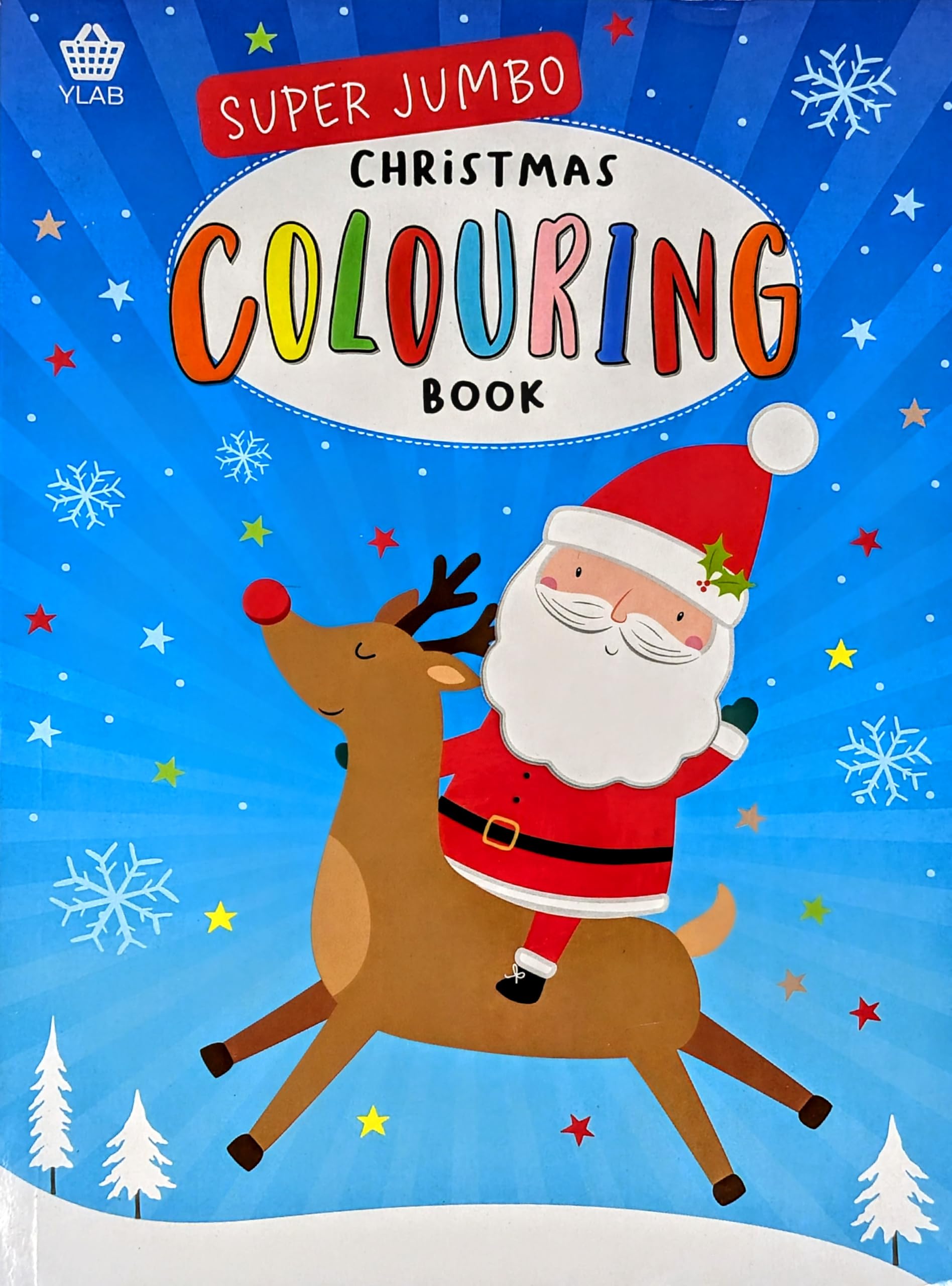 A4 Super Jumbo Christmas Colouring Book for Kids – 190 Pages | A4-Sized Christmas Activity Book with Festive Designs | Xmas Gift, Stocking Filler, Children’s Craft Fun