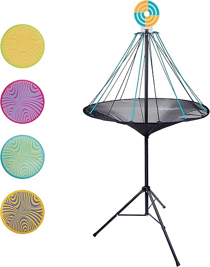 Hitman Flying Disc Target Game Foldable Throwing Garden Game with 4 Silicone.